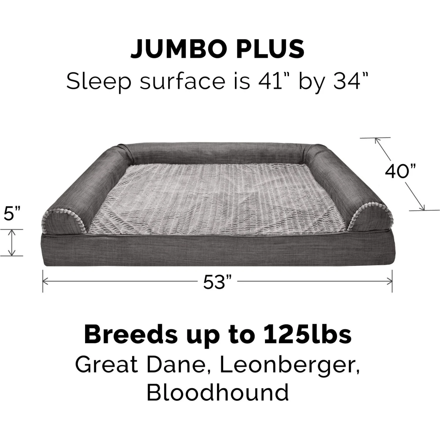 FurHaven Pet Products Luxe Fur & Performance Linen Full Support Dog & Cat Bed 3 FurHaven Pet Products Luxe Fur & Performance Linen Full Support Dog & Cat Bed - Image 3