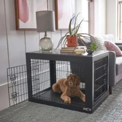 Frisco Double Door Furniture Style Dog Crate, Black & Frisco Swirl Dog Crate Mat 13 Frisco Double Door Furniture Style Dog Crate, Black & Frisco Swirl Dog Crate Mat -Pup Haven Sales Store 947710 PT4. AC SS1800 V1693924200