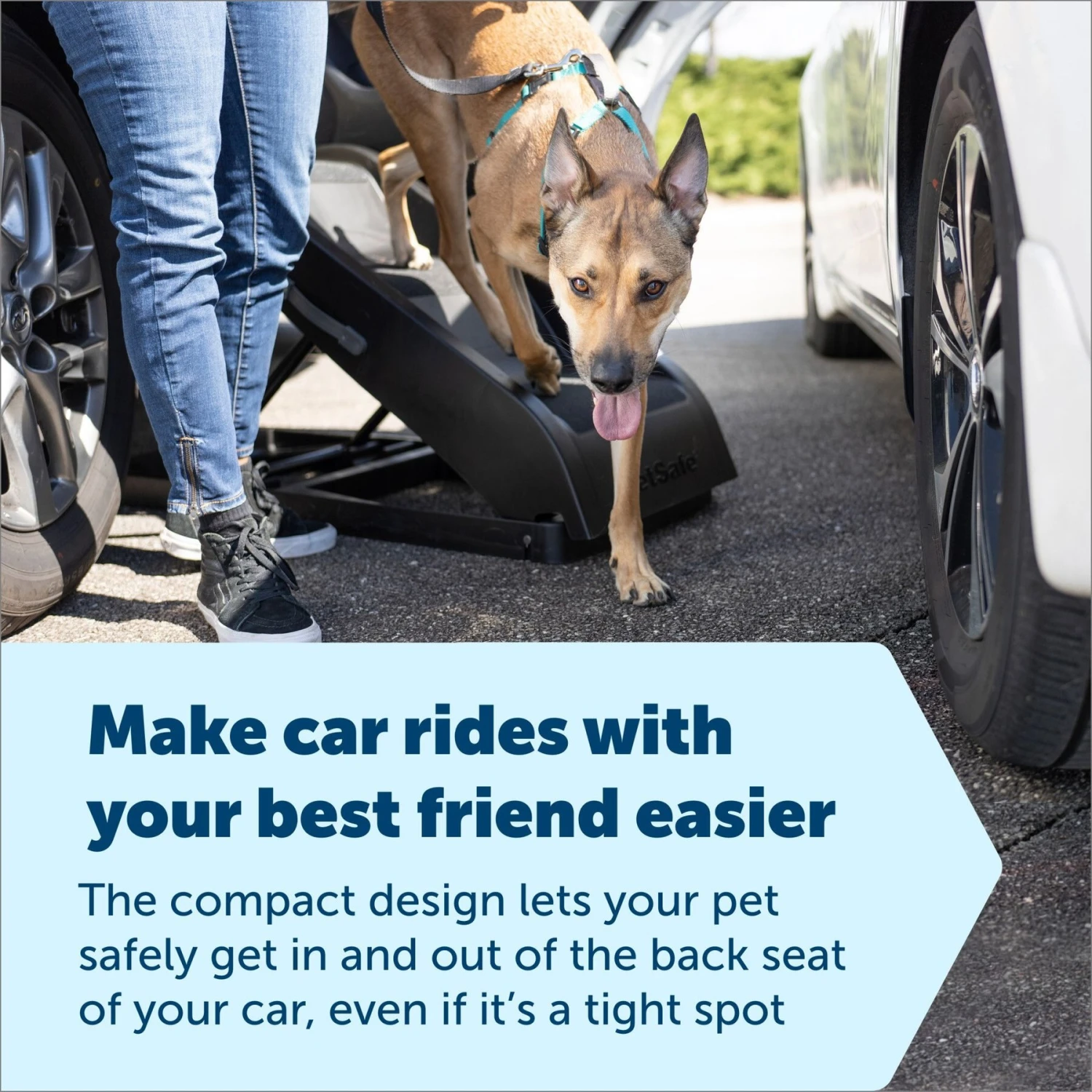 PetSafe Happy Ride Side Door Dog Stairs, Black, Large 2 PetSafe Happy Ride Side Door Dog Stairs, Black, Large - Image 2