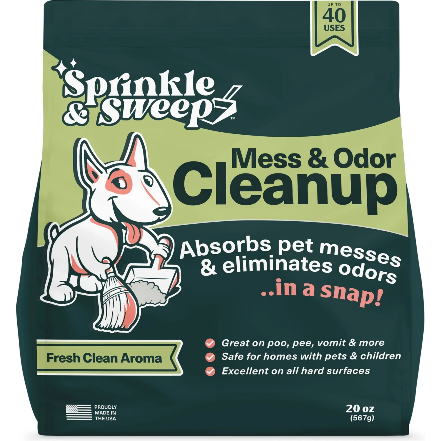 Sprinkle & Sweep Pet Mess & Odor Cleanup, 1.25-lb Bag 1 Sprinkle & Sweep Pet Mess & Odor Cleanup, 1.25-lb Bag