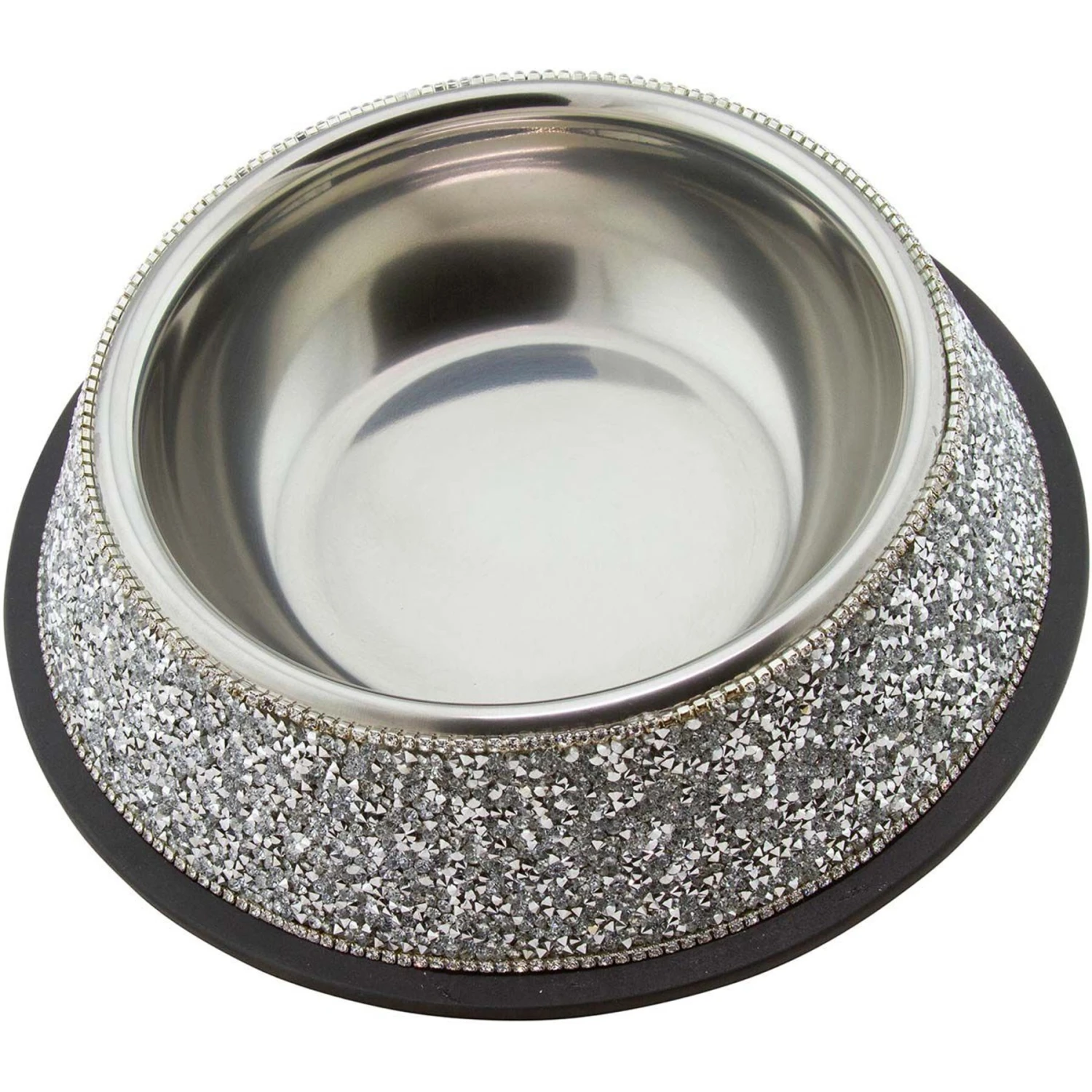 Sparkles Home Luminous Rhinestone Dog Bowl, Silver 1 Sparkles Home Luminous Rhinestone Dog Bowl, Silver
